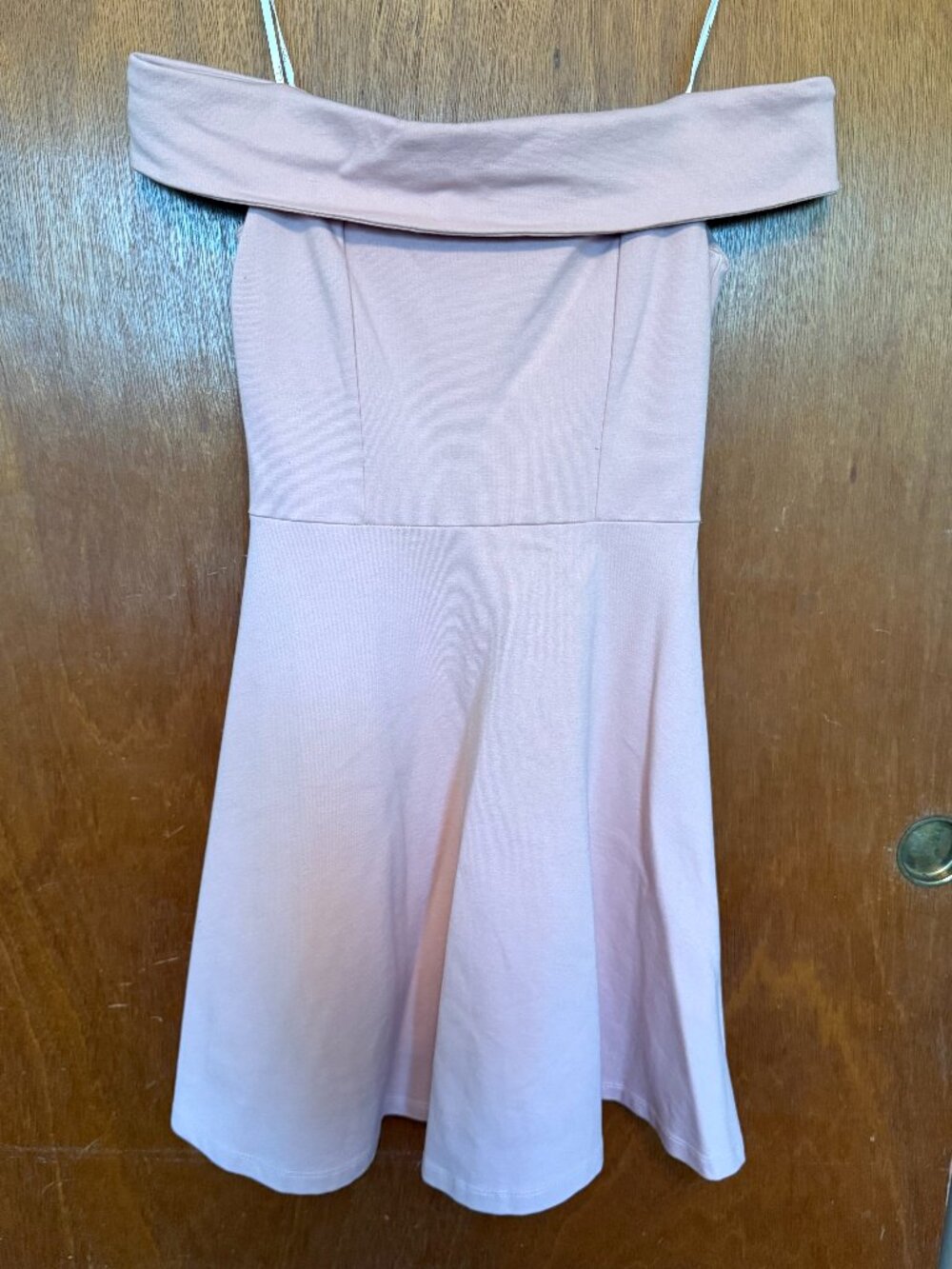 Season of Fun Blush Pink Off-the-Shoulder Skater Dress Lulus